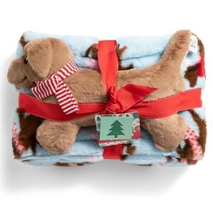 ❤️🔹️Novogratz 🔹️cozy Winter Dogs Throw With Figural Pillow